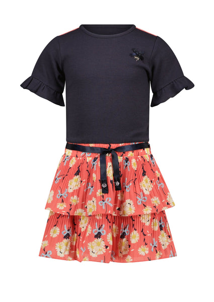 girls rib floral skirt