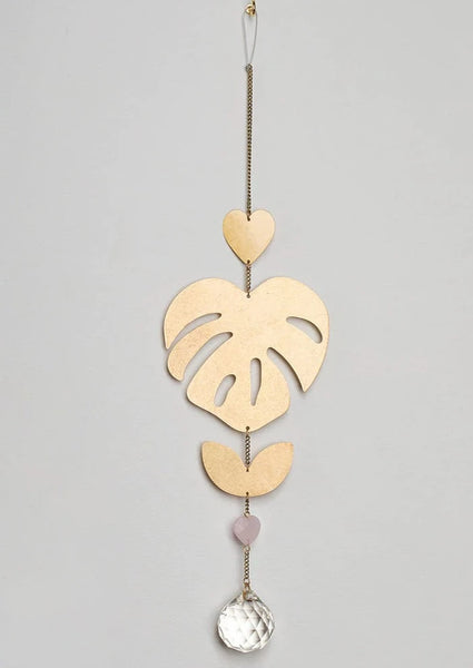 crystal suncatcher monstera leaf