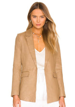 Load image into Gallery viewer, women tan linen blazer
