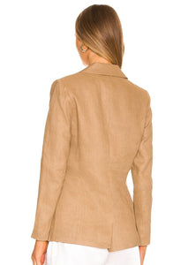 tan linen blazer