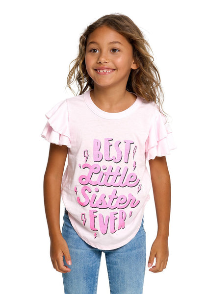 girls flutter tee - little sister