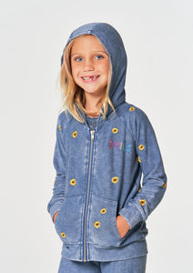 kids zip hoodie - daisies