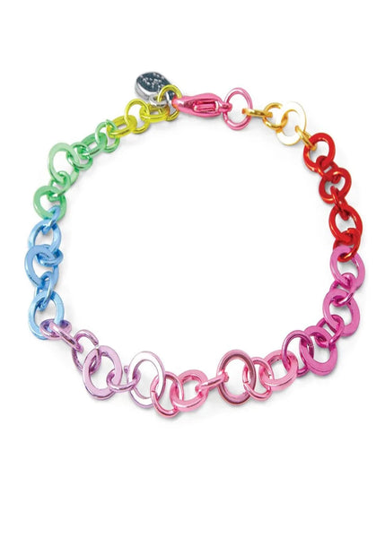 girls rainbow chainlink bracelet