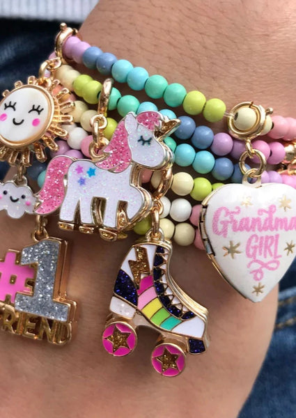 pastel stretch bead bracelet