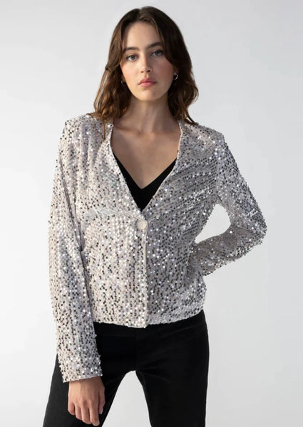 women flock sequin blazer