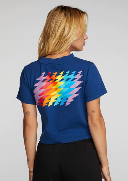 crop rainbow bolt grateful dead tee