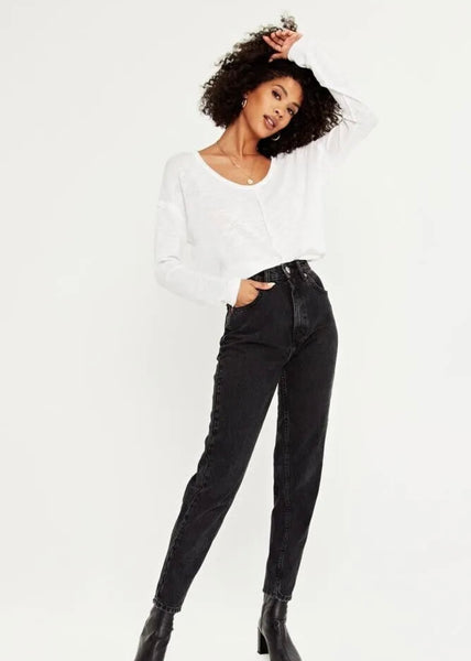 slub long sleeve scoop tee