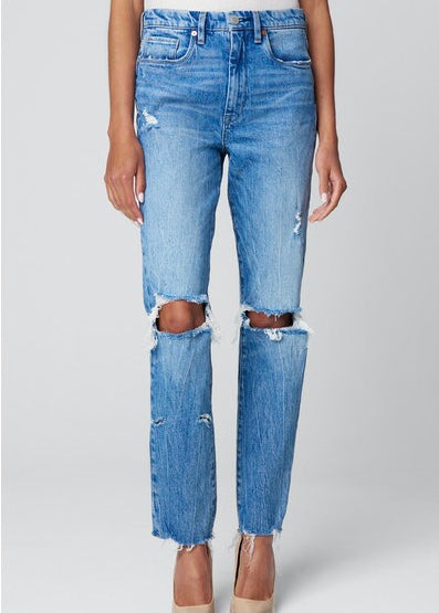distressed straight jean