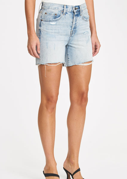 hirise mom cut off denim short