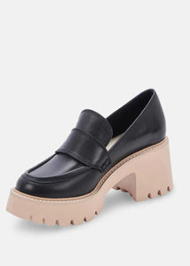 women platform lug sole loafer