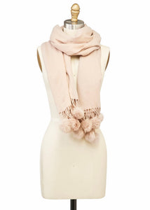 cozy fur pom scarf