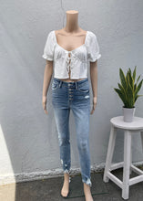 Load image into Gallery viewer, tie short puff sleeve top
