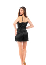 Load image into Gallery viewer, cowl neck textured satin romper
