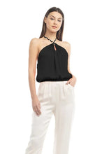 Load image into Gallery viewer, women braided strap halter satin top
