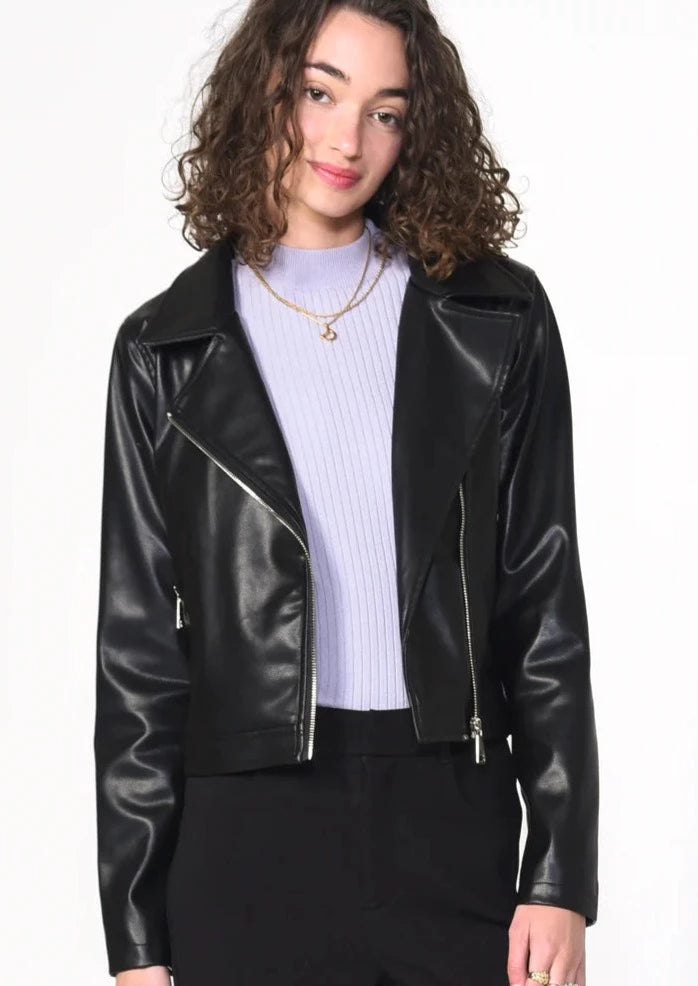 vegan leather moto jacket s865