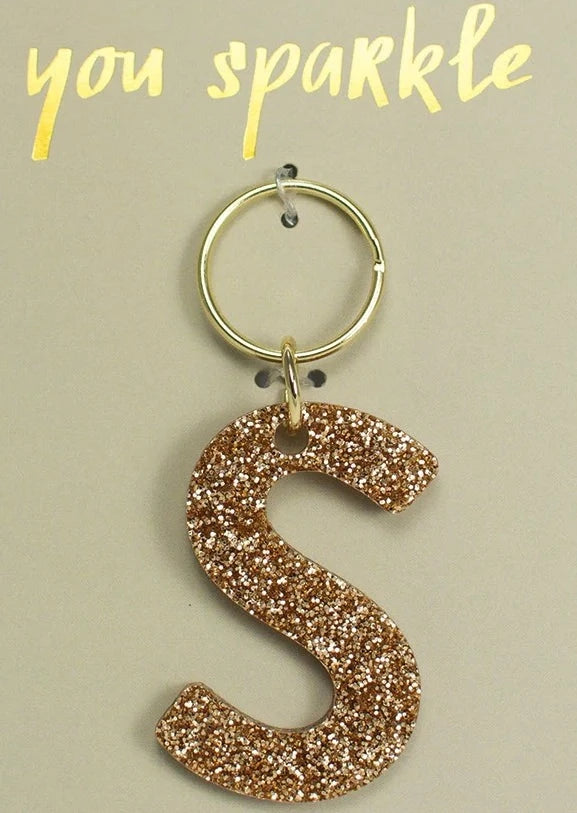 New Acrylic Letter Keychains 26 Glitter English Alphabet Tassels
