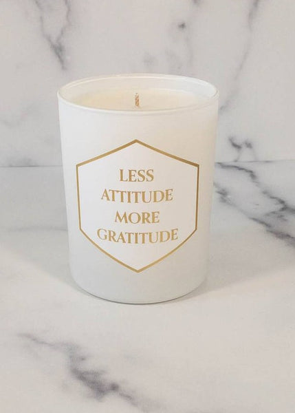 painted candle - gratitude