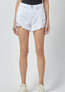 women white high rise super fray shorts