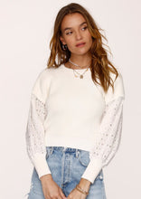 Load image into Gallery viewer, women eyelet sleeve layered sweater
