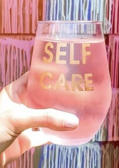 wine glass-self care