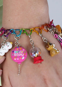 rainbow heart link bracelet