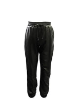 Load image into Gallery viewer, girls vegan black leather jogger
