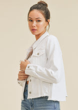 Load image into Gallery viewer, ladies white denim jacket
