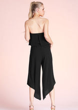 Load image into Gallery viewer, curved hem ruffle strapless jumpsuit
