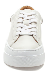 all white laceup sneaker