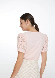 v-neck jersey lace tee