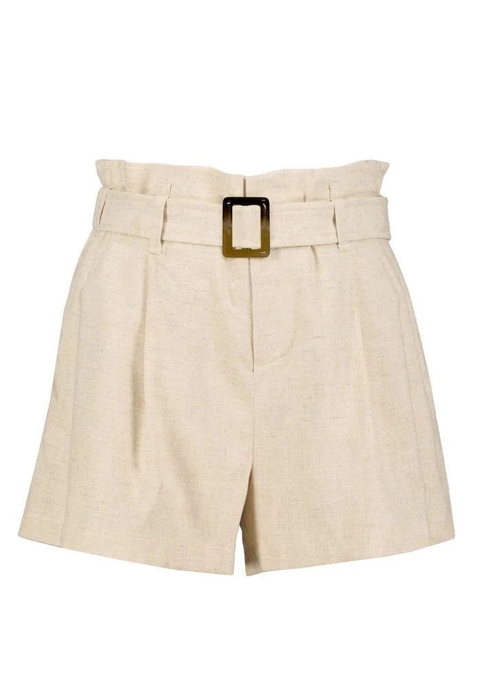 linen short with belt