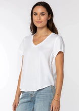 Load image into Gallery viewer, short sleeve tencel v neck top
