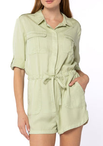 tab sleeve romper