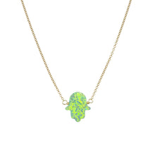 Load image into Gallery viewer, gold filled necklace hamsa
