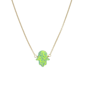 gold filled necklace hamsa