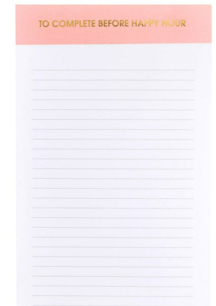 notepad - before happy hour