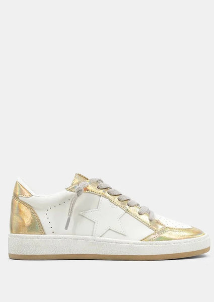 girls metallic sneaker