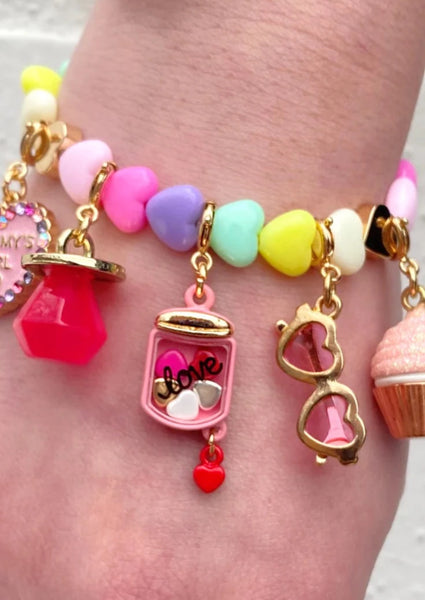 stretch bead bracelet - heart