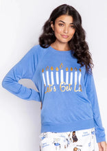 Load image into Gallery viewer, women cozy fleece top get lit Hanukkah
