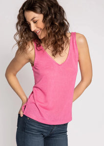 v neck knit solid tank