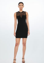 Load image into Gallery viewer, mesh neck slit stretch dress
