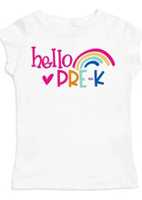 Load image into Gallery viewer, girls tee hello pre k
