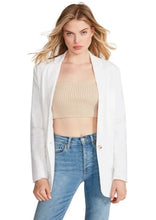 Load image into Gallery viewer, women white oversized linen blazer
