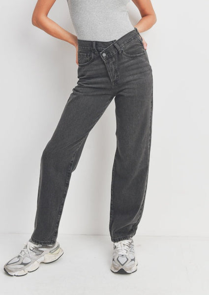 women hirise criss cross straight