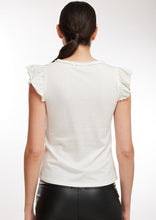 Load image into Gallery viewer, ruffle trim v-neck short sleeve tee
