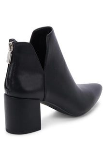 leather block heel v bootie waterproof