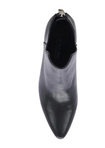 leather block heel v bootie waterproof