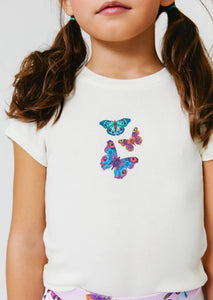 girls butterflies tee