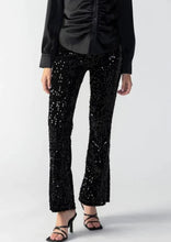 Load image into Gallery viewer, flocked sequin flare pant
