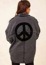 Load image into Gallery viewer, denim peace twill shacket
